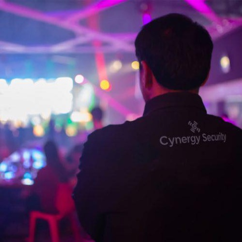 A security guard in a nightclub