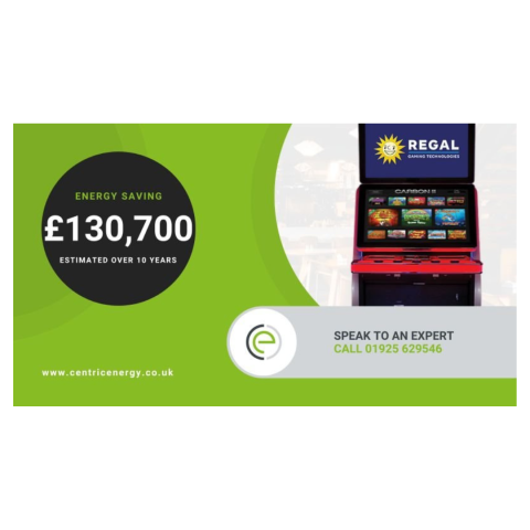 Image advertising an energy saving of £130,700 estimated over 10 years. Text reads 'speak to an expert, call 01925629546'.